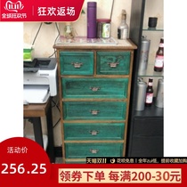 American chest cabinet solid wood bedside table retro cabinet Cabinet special living room bedroom drawer storage cabinet