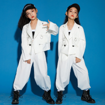 Childrens street dance suit Fall girl hip hop Dew Navel Jazz Dance Little Jazz Stage Act Out of the Walk Show Boom Suit