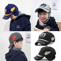 Childrens hat mens damp autumn winter boy wow with velvet protective earthen cap baby duck tongue cap warm stick ball cap Korean version