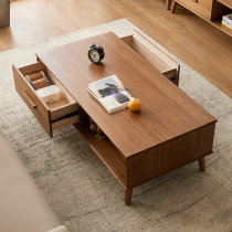 Modern simple all-solid wood tea table home stay small coffee table TV cabinet combination Nordic living room household furniture