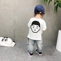 Childrens long sleeves 2022 Spring and Autumn Korean childrens leisure t shirt in childrens baby cute long sleeve T tide