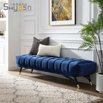 American light and luxurious door swapped shoes stool Bedroom living-room Living room Small family style sofa stool bedstool fabric Rectangular Stool
