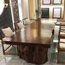 Solid Wood large board table conference table long table simple modern boss desk negotiation table and chair combination long table Workbench