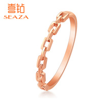 Hi diamond fashion rose gold ring Vegetarian gold female ring Red 18K gold jewelry multi-style stacked anniversary gift