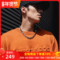 Muscle Dog Round Neck Trendy Sweater Men 2022 New Loose Sports Casual Sweater Autumn and Winter Embossed Knitwear
