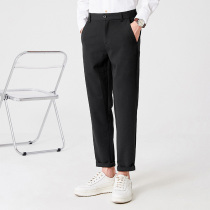 Pants mens Korean version of the trend of summer casual pants mens slim black small pants wild nine-point pants mens suit pants