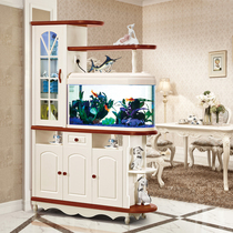 Mediterranean Solid Wood Plate Wood Fish Cylinder Cabinet Door Hall Room Cabinet Xuan Guan Bifacial Shoe Cabinet Decorated Screen Wine Cabinet Partition