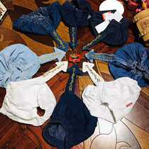 22 spring new bread pants denim Teddy boys and girls dinosaur Japanese pacifier tail pants cute embroidered shorts