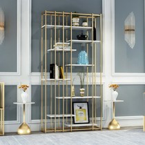Nordic style gold wrought iron floor shelf decoration net red metal bookshelf office bookcase modern display shelf