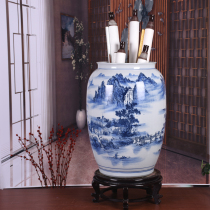 Jingdezhen ceramic quiver painting tube living room study floor-to-floor calligraphy and painting cylinder reel cylinder storage umbrella bucket vase