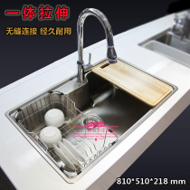 Franca Sink BCX610-81 Large Single Tank Kitchen Sink 304 Stainless Steel Sink Package Optional Faucet