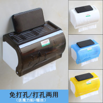 Wall-mounted toilet tissue box Cement wall household roll paper tube toilet paper Toilet paper basket box Perforable shelf