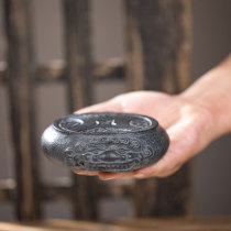 Natural black gold stone pot holding pot dragon turtle tea pet ornaments dry bubble table tea plate new Chinese kung fu tea set accessories