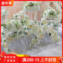 New wedding iron mesh road guide geometric box grid road lead stage ornaments ceiling decoration window props