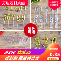 Birthday Party Cake Decoration Supplies High Quality Gilded Digital Loving Candle Happybirthday