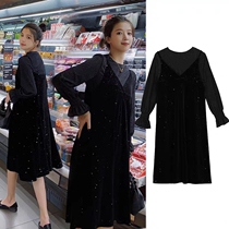Pregnant women autumn clothes out fashion tide hot mother personality Net red pregnant womens wear small fragrant style European goods early autumn dress