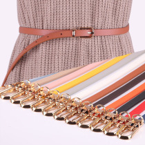 New multi-color decorative dress with sweater thin belt ladies Joker pin buckle PU small belt Korean belt