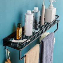 Space aluminum alloy bathroom shelf wall-mounted non-perforated toilet toiletries shower gel storage shelf