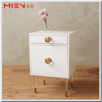 Hong Kong style light luxury small bedroom bedside table Nordic simple and creative pink transparent foot square bedside cabinet