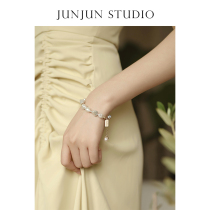 JUNJUN irregular baroque freshwater pearl bracelet light grey USA 14k Note gold handbag gold bracelet