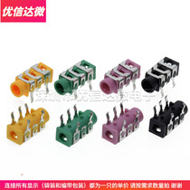 3 5mm headphone jack PJ-313 straight pin three-section five-pin 5-pin audio interface two-channel female socket