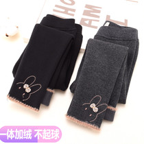 Girls plus plug-in pants and winter thinner thickening cotton and elastic strength repair long pants