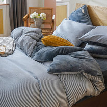 Winter cotton gushed with four sets of beds bedding A pure cotton B Milk velvet cover with suede bed linen bed in three sets