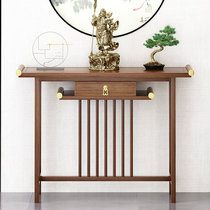 New Chinese light luxurious and luxurious table minimalist solid wood strip narrow table Buddha niches for table home art style by wall a few