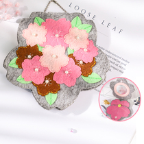 Flower open romantic lens makeup mirror free cutting non-woven cloth handmade diy material package to pass the time