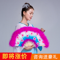 Dance fan double-sided dancing fan square children bamboo bone Chinese style adult peony fan props twisting Yangko fan