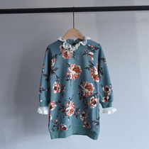 Five-fold clearance ~ 100 and 110 yards ~ Spring dress childrens clothes girls flowers lace long pastoral clothes