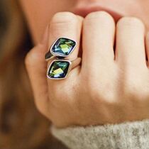 Limited special price Spanish niche Tide brand UNOde50 double crystal ring handmade personality change color promotion