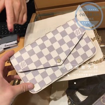 Little White Dragon lv Louis Vuitton womens bag three-in-one white checkerboard messenger chain bag m61276