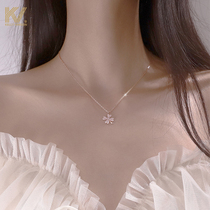 Four-leaf clover necklace female 2021 new 925 sterling silver pendant ins light luxury niche temperament clavicle chain to send girlfriend