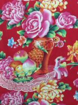  Cultural Revolution collection of old quilts second-hand thrift nostalgic collection of film and television props thin quilts deer fruit plate