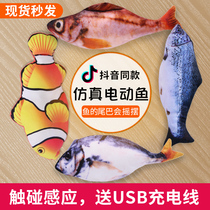  Simulation can flick the tail of the rocking fish toy swimming jump new electric crucian carp dog toy Cat toy