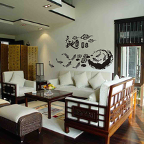 Water moon mirror flower wall sticker sticker Chinese style poetry Living room sofa background wall decoration New Year painting Auspicious wish