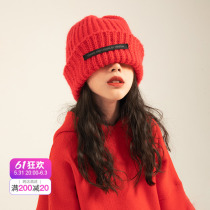 Rain Star Rain Girl Girl Knit Hat Autumn Winter Warm 100 hitch fashion Fashion Explicit Face Small Hat Wool Line Hat Cold Hat
