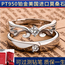 American simulation diamond ring design wedding couple open ring live mouth ring sterling silver moisanishi 18K gold