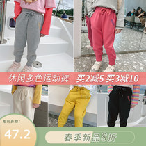 Little pudding baby baby baby baby foreign pants pants children autumn casual girls new sports pants spring and autumn