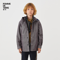 pomme pengma early autumn new men vintage loose windproof warm hooded jacket jacket coat AJ1202320