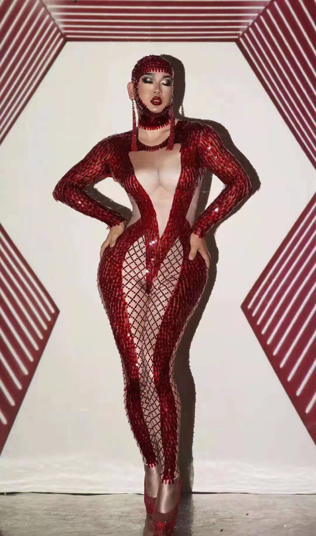 Bar and night club flash carp one-piece