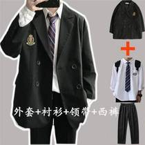 Spring and autumn season new suit suit male dk uniform full set of Korean college style suit casual jacket mens class suit tide