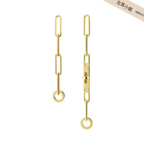 Left ear) net red and elegant minimalist chain Kelly ear nail woman Chaine asymmetrical earrings for a long short