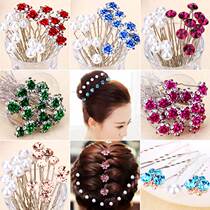 Short hair girl headdress hair clip Adult hair ornaments Flower pan head hair clip hairpin braids artifact dish hair braids