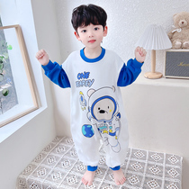 Babys pyjamas spring and autumn pure cotton childrens combined pajamas boy baby baby kicks sleeping baby boy uniform home suit