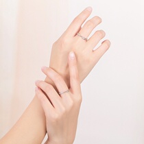 Mobius ring couple ring s925 sterling silver female Korean version simple diamond male ring opening