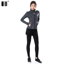 2020 autumn and winter new single and double number running fitness jacket stand-up collar windproof warm top nine-point culottes suit women