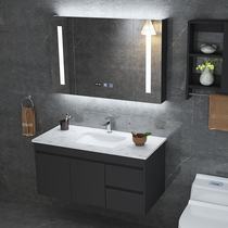 Nordic style modern washbasin Toilet washbasin with intelligent mirror cabinet combination under the table integrated washbasin