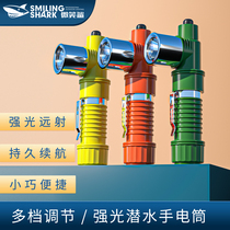 Diving flashlight strong light charging super bright underwater lighting outdoor portable professional waterproof sea Searchlight